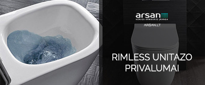 Rimless unitazo privalumai
