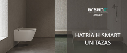 Hatria H-Smart – išmanusis pakabinamas unitazas su integruota bide funkcija