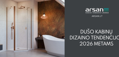 Dušo kabinų dizaino tendencijos 2026 metams