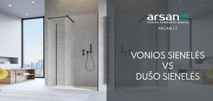 Vonia su sienele ar atskira dušo zona: kuo skiriasi šie sprendimai?